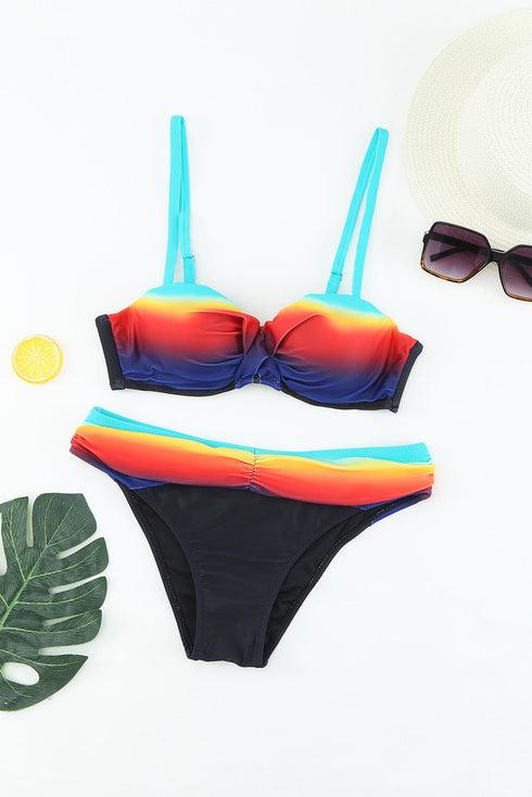 Sexy Padded Gather Push-Up Bikini Set